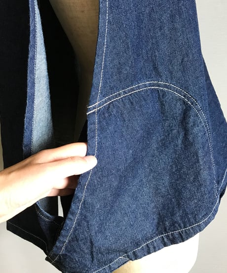 【予約】1枚でおしゃれに■スモックベスト■ 国産デニム ■onewash