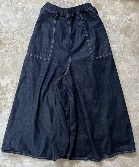【予約】スカートに見えるワイドパンツ■国産デニム■onewash