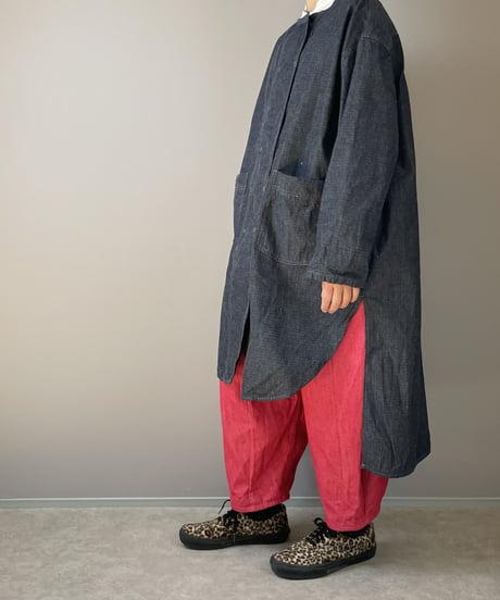 アンクルリーフパンツ■10ozカラーデニム■RED