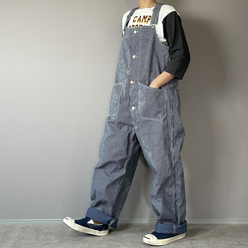 ANCHRONORM ヒッコリー ジッパーフライ オーバーオール ANCHRONORM ヒッコリー ジッパーフライ オーバーオール