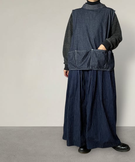 【予約販売】スモックベストエプロン◾️ 国産ムラデニム10oz■onewash