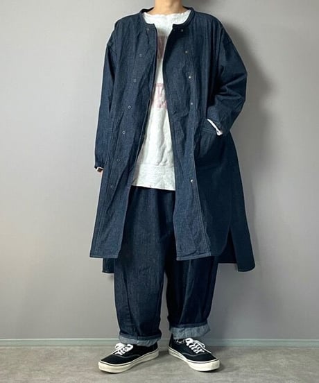 コックシャツ■インディゴリップストップ■onewash
