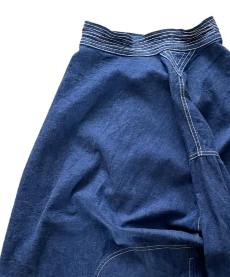 ■フィッシャーマンスモック■コバルトブルー■8ozヨコ糸グレーデニム