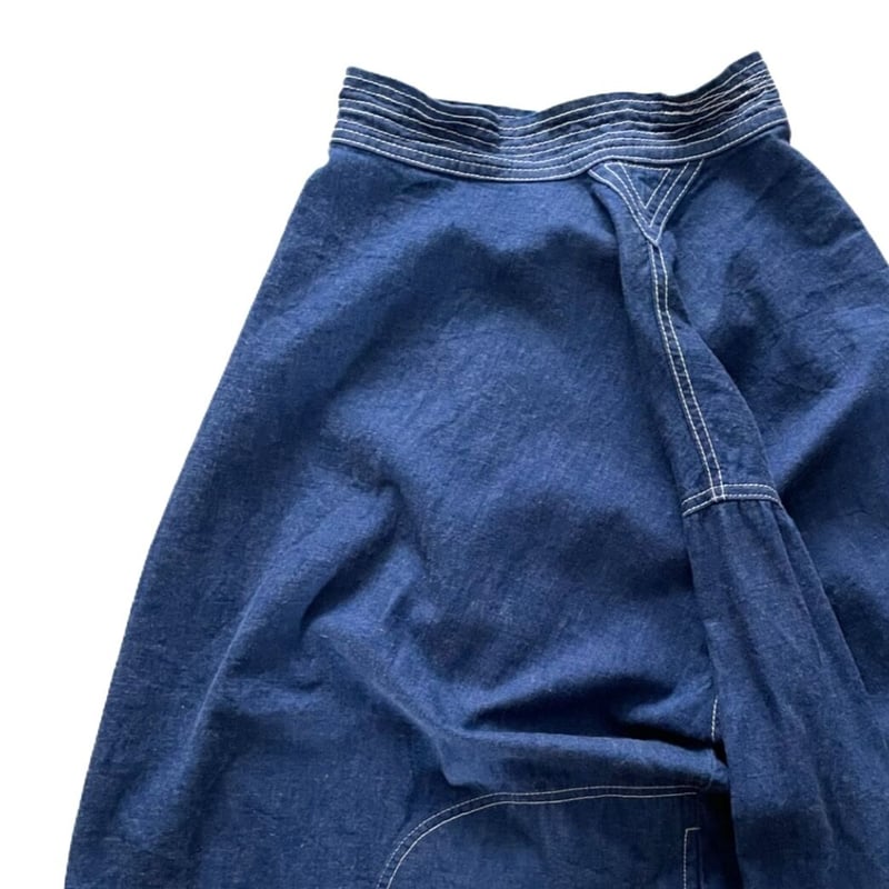 □フィッシャーマンスモック□コバルトブルー□8ozヨコ糸グレー