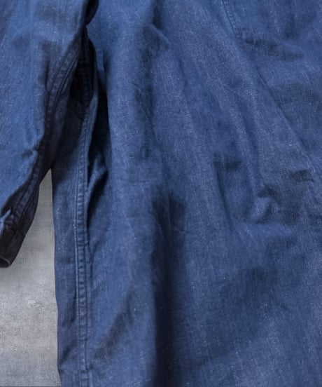 【限定】ミドルショールカバーオール■綿麻平織りデニム◾️ one wash