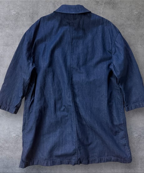 【限定】ミドルショールカバーオール■綿麻平織りデニム◾️ one wash