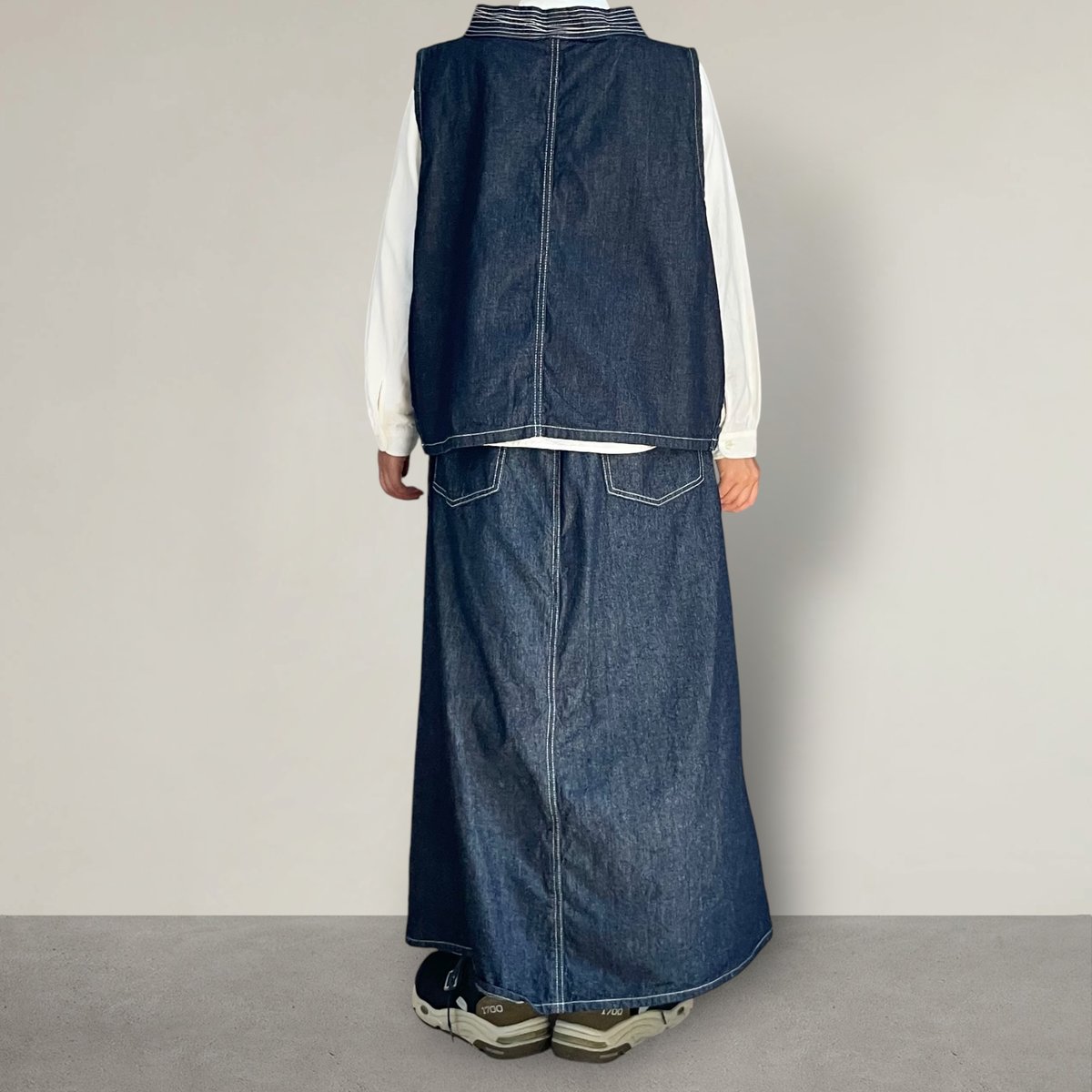 希少美品！！日本製ONEWASH デニム ノーカラーベスト 希少美品！！日本製ONEWASH デニム ノーカラーベスト