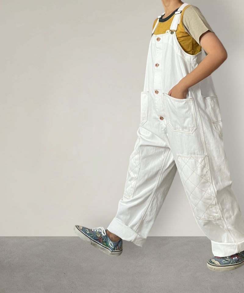 7/27販売開始□デッキオーバーオール□岡山デニム□ホワイト | NUU