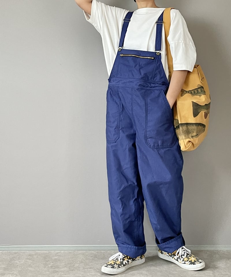 □フレンチワークオーバーオール□グルカコットンツイル◾️インク