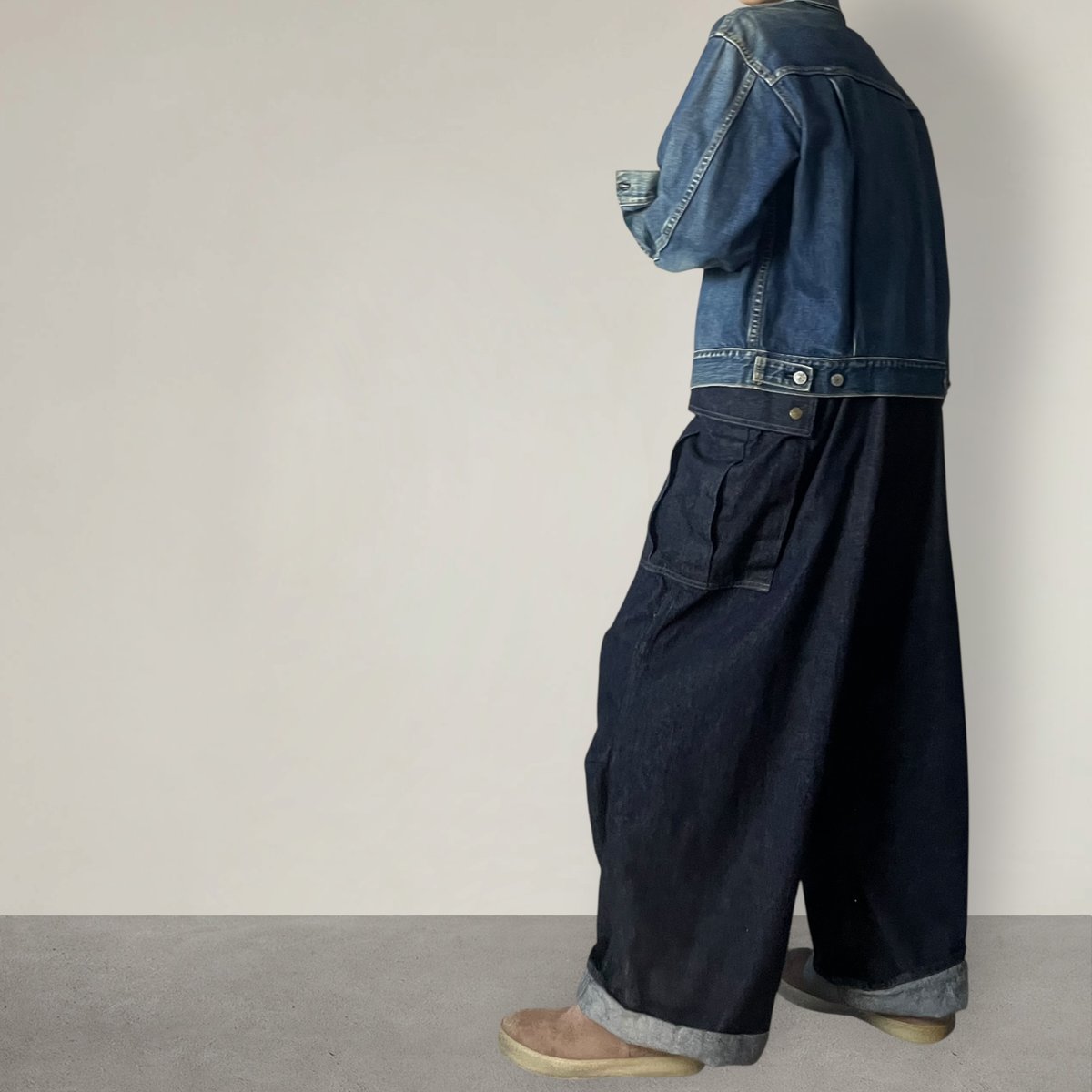 予約販売】カーゴオーバーパンツ□岡山デニム◾️one wash | NUU