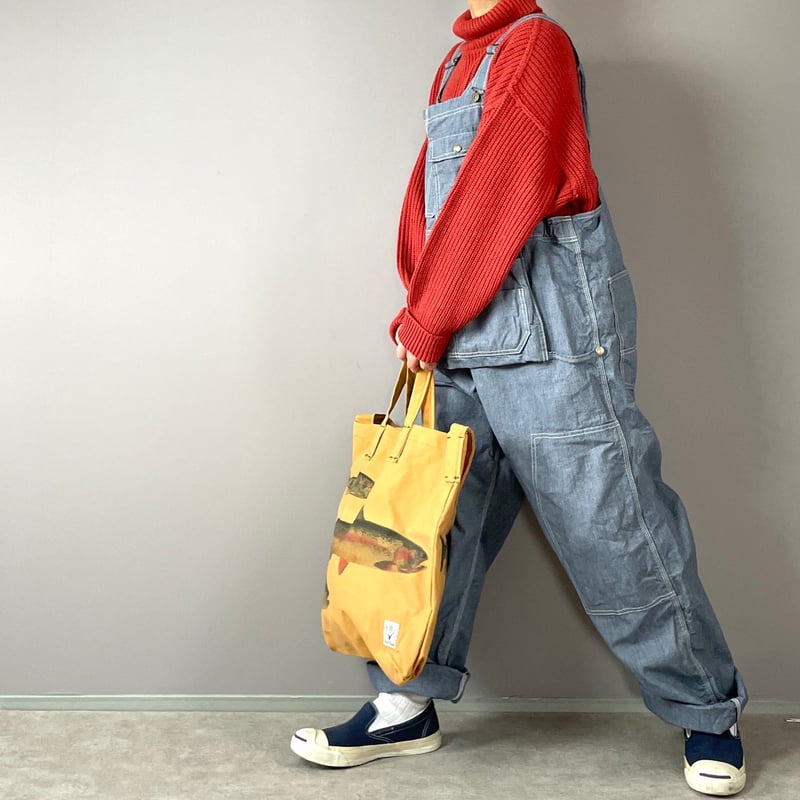 2/29販売開始◾️エプロンオーバーオール□9ozインディゴピン