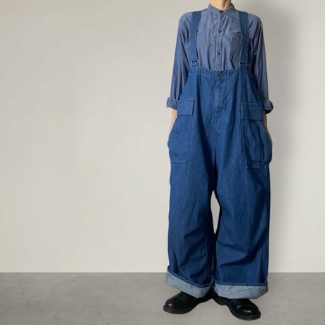 国産岡山産デニム　コットンリネン　ワイドパンツ　服作り40年の田舎町仕立屋 国産岡山産デニム コットンリネン ワイドパンツ 服作り40年の