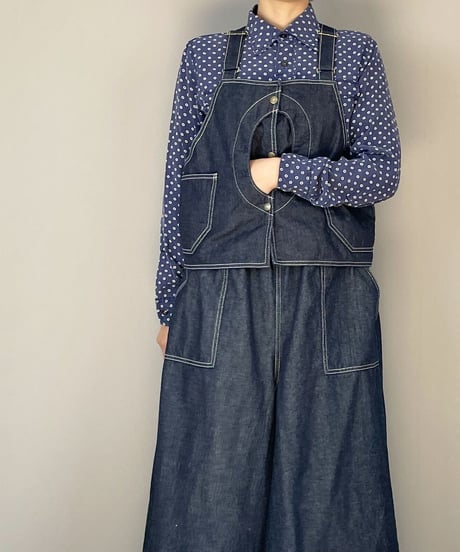 【予約販売】デニムショートワークベスト■国産デニム■onewash