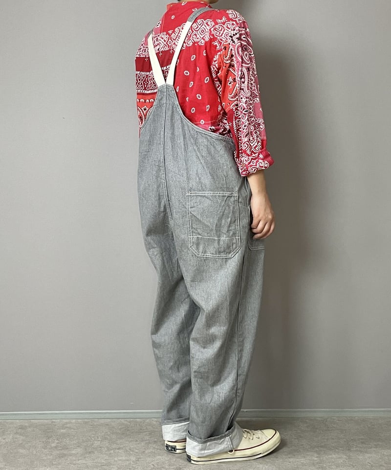 □フレンチワークオーバーオール□10ozデニム◾️グレー | NUU-GARMENT