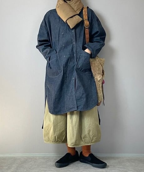 コックシャツ■インディゴリップストップ■onewash