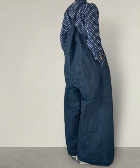 【予約販売】バックスワイドオーバーオール■インディゴリップストップ■onewash