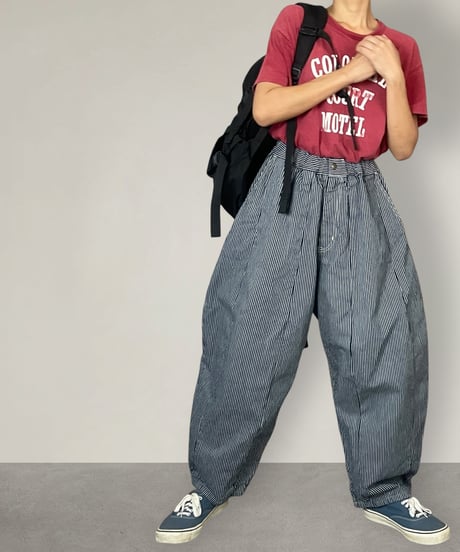【数量限定】アンクルリーフパンツ■ヒッコリー