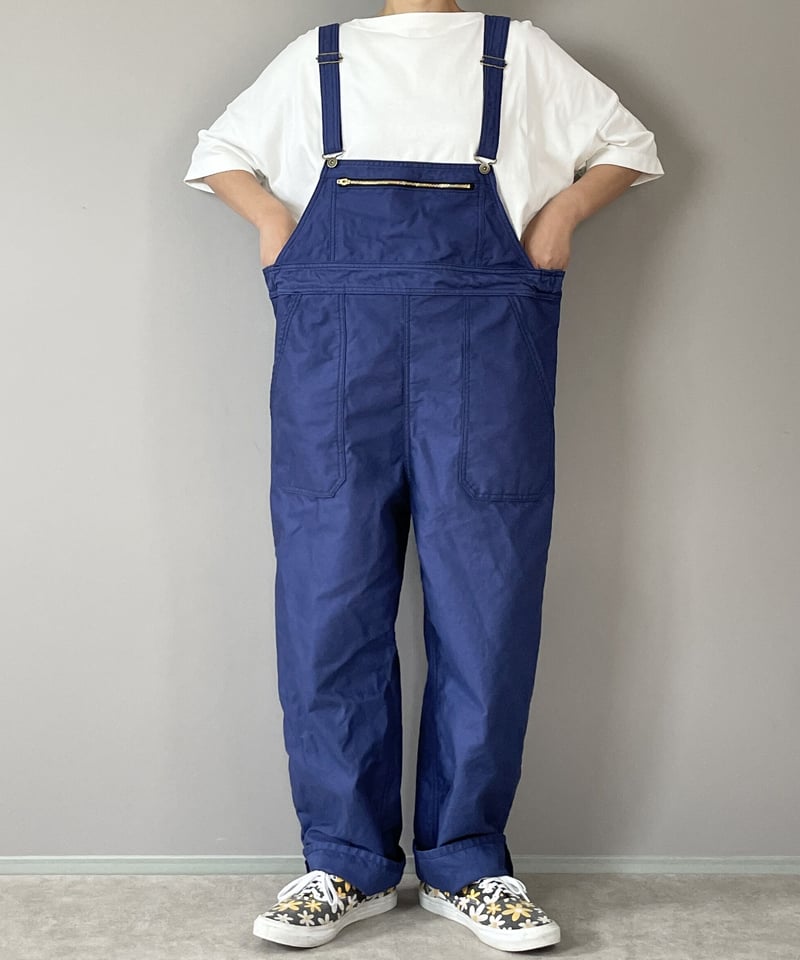 □フレンチワークオーバーオール□グルカコットンツイル◾️インク