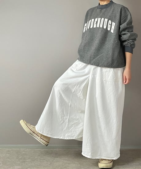 2/29販売開始◾️スカートに見えるワイドパンツ■岡山デニム■ホワイト