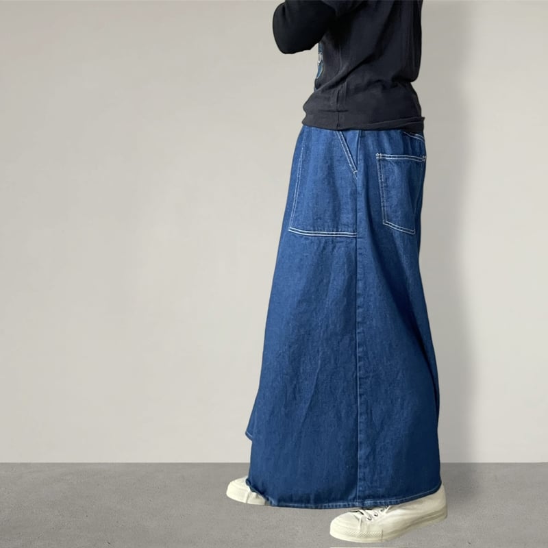 キャピタル ワイドパンツスカート デニム キュロット サルエル ブルー M キャピタル ワイドパンツスカート デニム キュロット サルエル