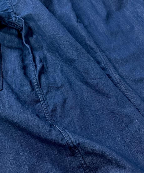 【限定】ミドルショールカバーオール■綿麻平織りデニム◾️ one wash