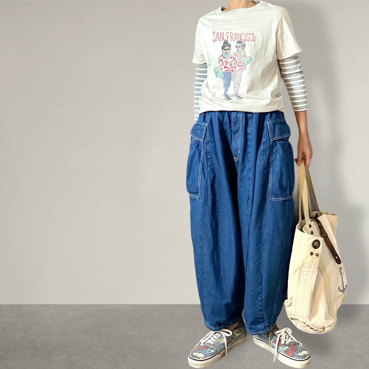 予約販売】アンクルリーフカーゴパンツ□岡山デニム◾️FADE | NUU