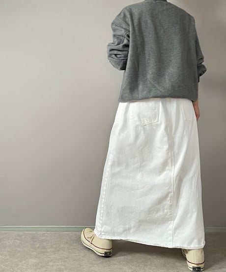 2/29販売開始◾️スカートに見えるワイドパンツ■岡山デニム■ホワイト