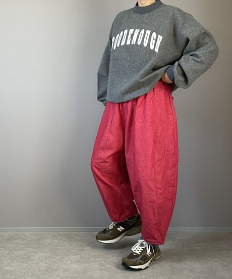 アンクルリーフパンツ■10ozカラーデニム■RED