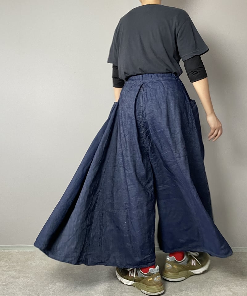 ◾️ピーコックキュロット□国産コットンリネンデニム□onewash | NUU