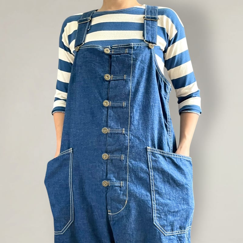 デニムブルー オーバーオール ポケット付き 刺繍入りデニムオーバーオール - ブルー | ZARA Japan / 日本