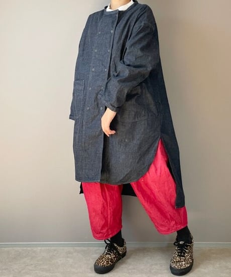 コックシャツ■インディゴリップストップ■onewash