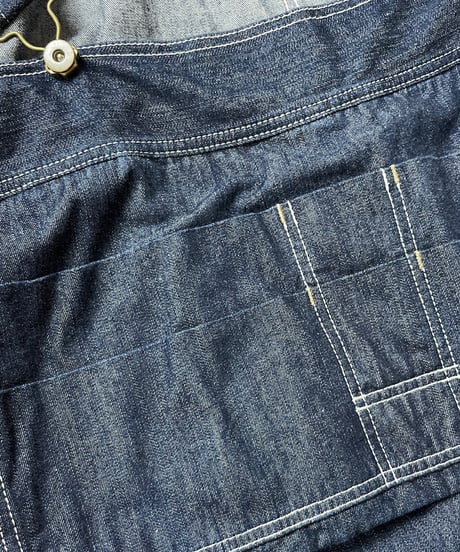バックスエプロンオーバーオール■10ozムラ糸デニム■onewash