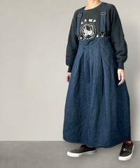 【予約販売】バックススカートオーバーオール■インディゴリップストップ■onewash