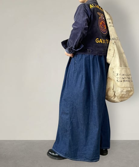 【予約販売】カシュクールサロペット■コバルトブルー■8ozヨコ糸グレーデニム■