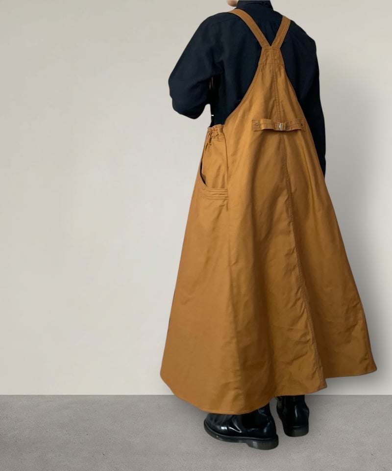 SARAHWEAR キャメル　オーバーオール　コットン　無地 SARAHWEAR キャメルオーバーオールコットン無地