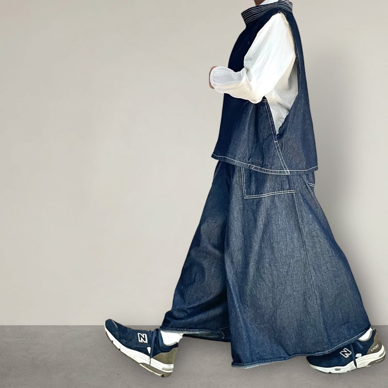 予約】1枚でおしゃれに□スモックベスト□ 国産デニム □onewash | NUU