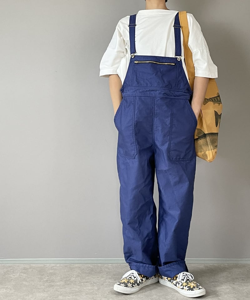 □フレンチワークオーバーオール□グルカコットンツイル◾️インク