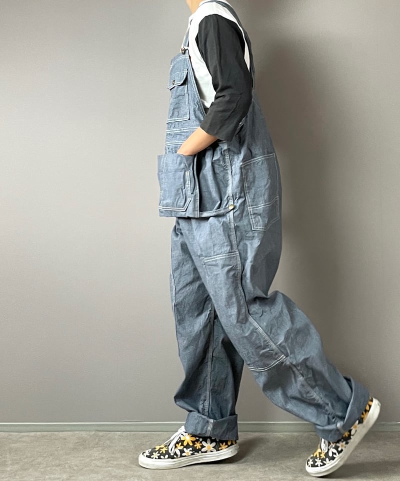 2/29販売開始◾️エプロンオーバーオール□9ozインディゴピンチェック