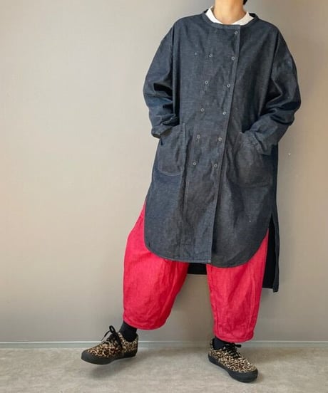 コックシャツ■インディゴリップストップ■onewash