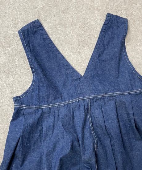 【予約販売】カシュクールサロペット■コバルトブルー■8ozヨコ糸グレーデニム■