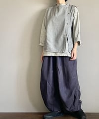 シングルアシメベスト■国産デニム■グレー