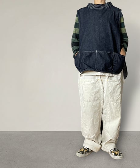 【予約販売】スモックベストエプロン◾️ 国産ムラデニム10oz■onewash