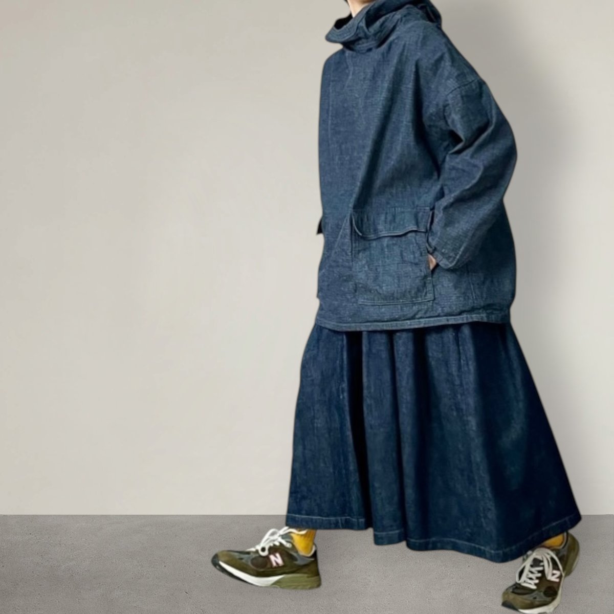 即納】サルベージパーカー□インディゴリップストップ□onewash | NUU 