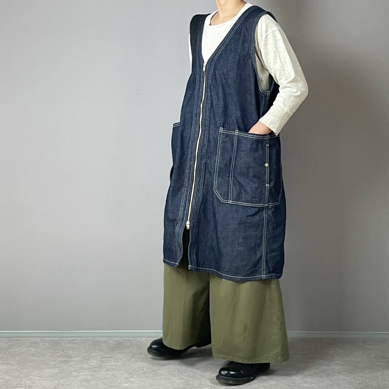 ジャンスカエプロン□10oz国産デニム□onewash | NUU-GARMENT FACTORY