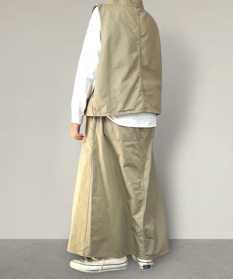 【予約販売】1枚でおしゃれに■スモックベスト■ チノ ■ベージュ