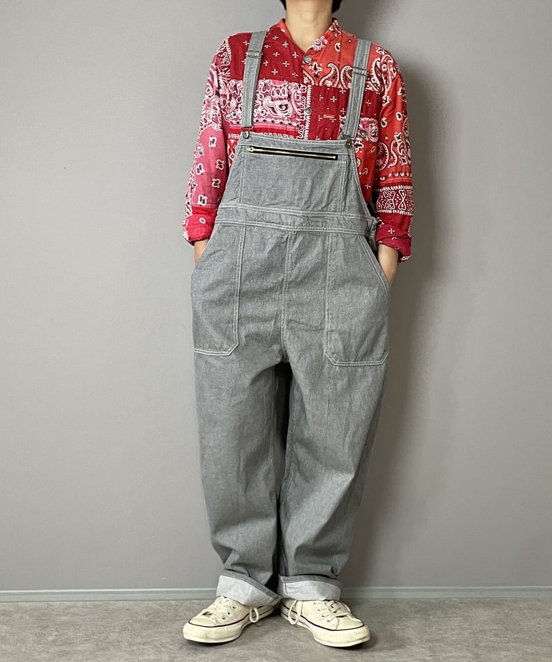 □フレンチワークオーバーオール□10ozデニム◾️グレー | NUU-GARMENT