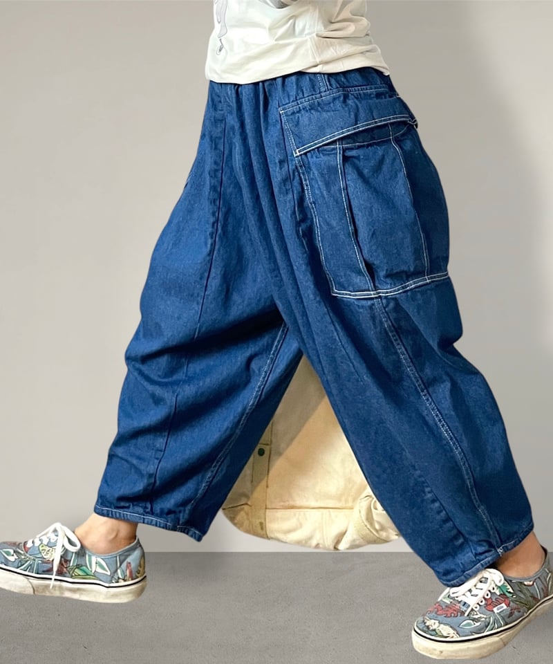 予約販売】アンクルリーフカーゴパンツ□岡山デニム◾️FADE | NUU