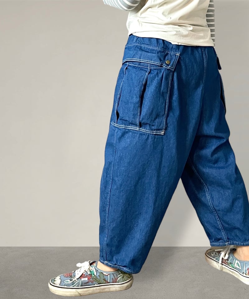 予約販売】アンクルリーフカーゴパンツ□岡山デニム◾️FADE | NUU