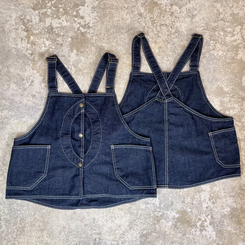 予約販売】デニムショートワークベスト□国産デニム□onewash