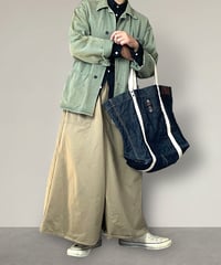 【予約販売】スカートに見えるワイドパンツ■チノ■ベージュ